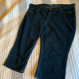 Plus size Denim Midrise Capri